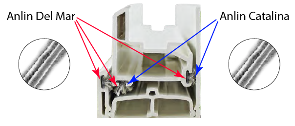 Weatherstripping difference in Anlin Del Mar and Anlin Catalina Windows